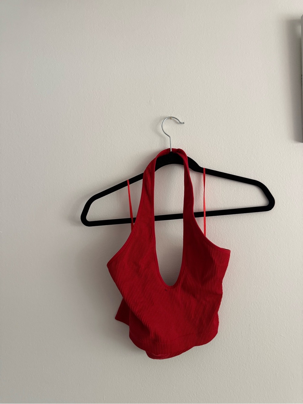 Garage Red Ribbed Halter Tank Top - Picture 2 of 3